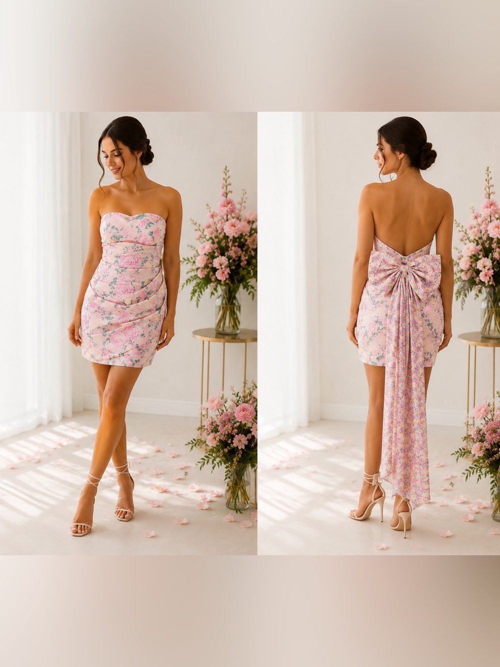 Thirty Thirty Strapless Floral Bow Back